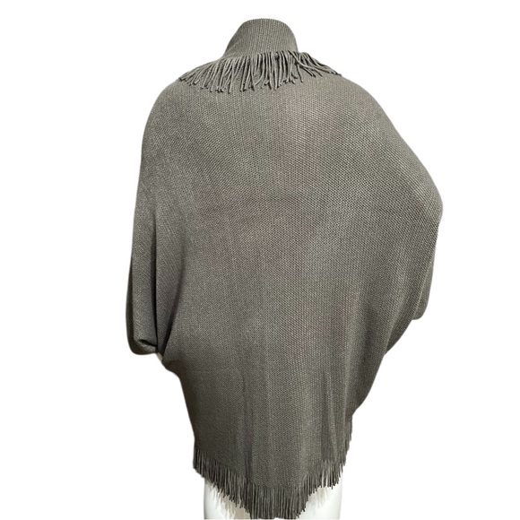 Marvelush Fringed Taupe Open Cardigan -Plus Size (One Size) - Picture 2 of 9